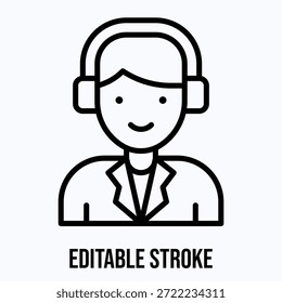 Icono de Vector de ilustración de avatar de Asistencia al cliente.