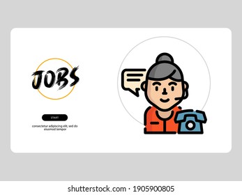 customer support avatar on white background, very suitable for learning media