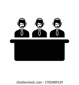 Customer support black icon, Call center, help desk, hotline 