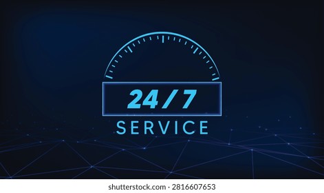 customer support business with this modern nonstop service graphic vector poster