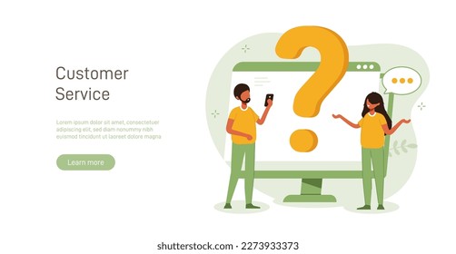 Call Center-Konzept des Kundendienstes Kundenhelpdesk, Kommunikation, Callcenter, Online-Hilfe, häufig gestellte Fragen, Support-System, Chat. Unterstützung der kreativen Illustration.