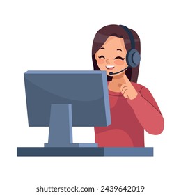 customer support call center illustration