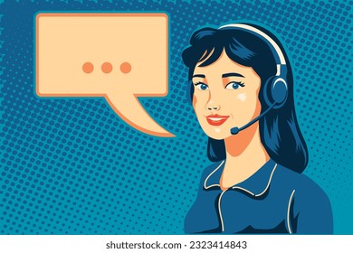 Customer support - call center operator with headset phone assistance