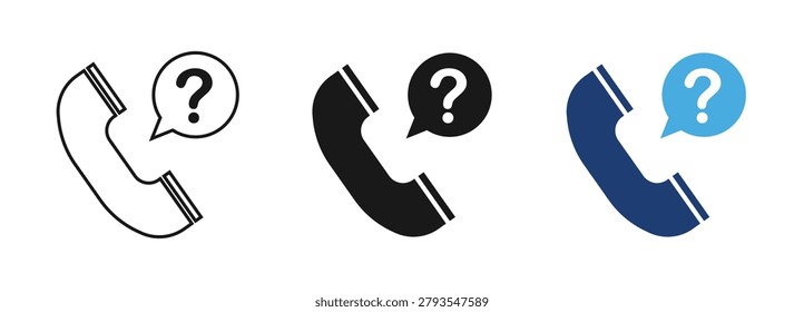 Customer Support Call Icons Collection with Help Desk Communication and Assistance Service Vector illustration