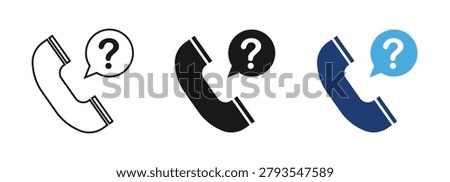 Customer Support Call Icons Collection with Help Desk Communication and Assistance Service Vector illustration