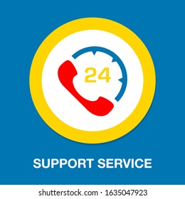 customer support center. 24 7 support service - help sign symbol