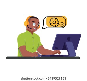 customer support center illustration vector