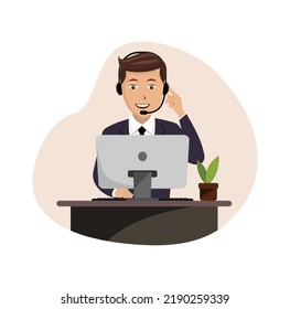 Soporte al cliente Ilustración de caracter Formato de eps vectoriales , adecuado para sus necesidades de diseño, logotipo, ilustración, animación, etc.