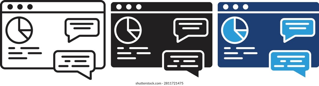 Customer Support Chat Icon Pack. Editable Stroke Outline, Filled and Color Messaging Icons for Live Chat, Web Interface and Online Communication