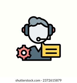 customer support color icon, isolated icon in light background, perfect for website, blog, logo, graphic design, social media, UI, mobile app