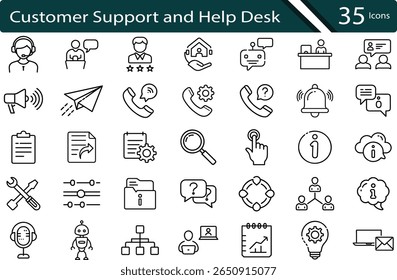 Customer Support and Communication Icon Pack for Help Desk and IT Services