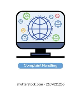 Customer support, Complain handling icon vector flat illustration.
