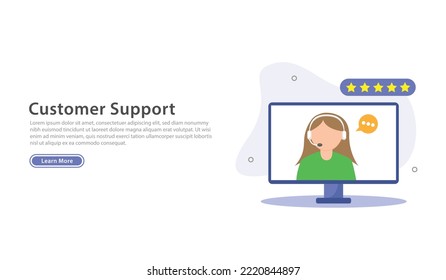 Kundenservice-Konzept. Telefonzentrale. Sprechen Sie mit dem Helpdesk. Vektorgrafik