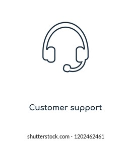 Customer support concept line icon. Linear Customer support concept outline symbol design. This simple element illustration can be used for web and mobile UI/UX.