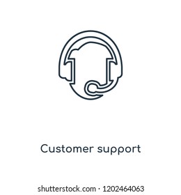Customer support concept line icon. Linear Customer support concept outline symbol design. This simple element illustration can be used for web and mobile UI/UX.