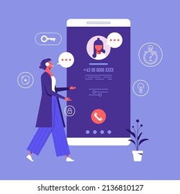 Customer Support concept, Operator with headset doing live feedback, hotline operator advises client, Specialist Solve Clients Problems