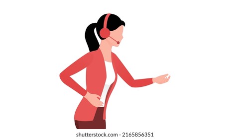 customer support executive flat character vector illustration