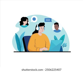 Flachbild-Design-Illustration für Kundensupport