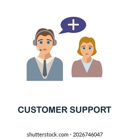 Customer Support flat icon. Colored sign from customer service collection. Creative Customer Support icon illustration for web design, infographics and more