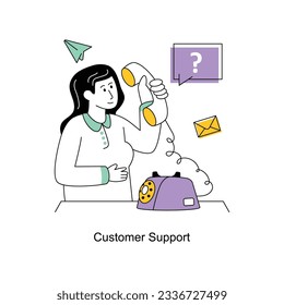 Customer Support Flat Style Design Vector illustration. Stock illustration