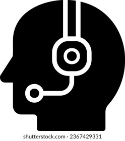 customer support glyph icon illustration vector