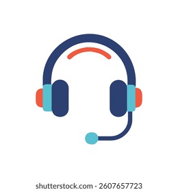 Customer Support Headset: Flat Vector Style for Online Services