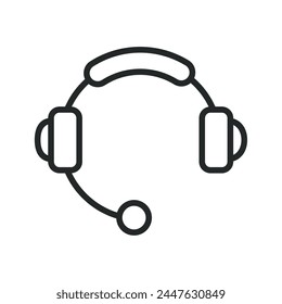 customer support headset icon illustration