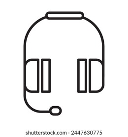 customer support headset icon isolated