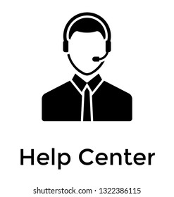 Customer support, help centre solid icon design 