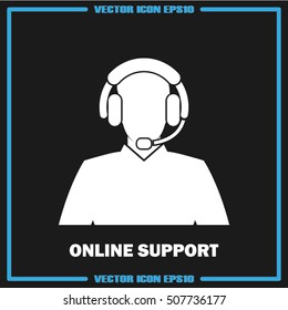Customer support help desk icon vector EPS 10, assistant operator phoning badge, hot line communication emblem, agent user talking, flat icon modern design sign isolated