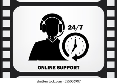 Customer support help desk icon vector EPS 10, assistant operator phoning badge, hot line communication emblem, agent user talking, flat icon modern design sign isolated