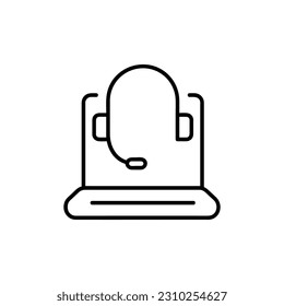 Customer support helpdesk logo symbol, assistant operator phoning badge
