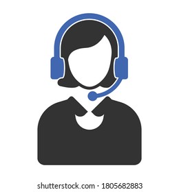 customer support icon black and blue