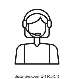 customer support icon Black line art vector logo - Powered by Shutterstock - Get 15% off with code: PIKWIZARD15