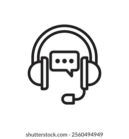 Customer support icon Black and white logo