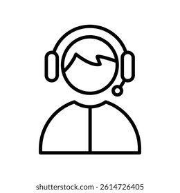 customer support icon black and white vector sign