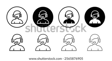 customer support icon Black and white outline vector