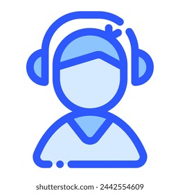 customer support icon in bluetone style