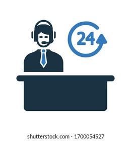 Customer support icon, Call center, help desk, hotline 