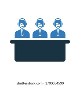 Customer support icon, Call center,  hotline vector