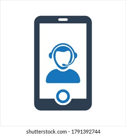 Icono de asistencia al cliente. Icono del centro de llamadas