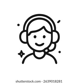 Customer Support Icon – Call Center or Help Desk Representative