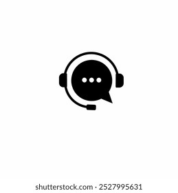 Customer support. Support Icon can be used for company, logo, and others.Headphones with microphone with speech bubble chat icon, Customer consultation service online.