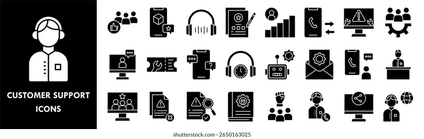 Customer Support icon collection set. Containing design customer, support, business, technology, service