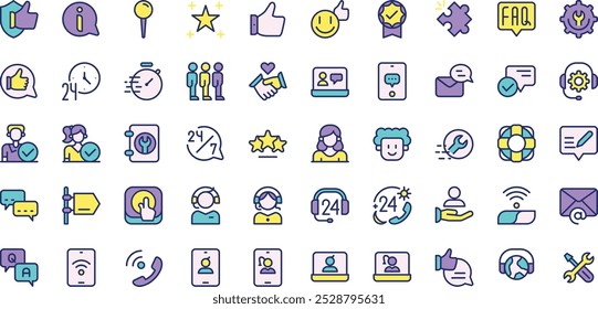 Icono de Asistencia al cliente en estilo de color