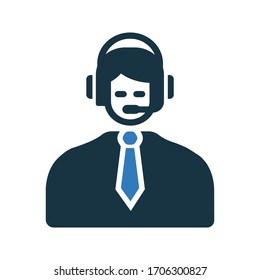 Customer support icon design, helpline service, call center