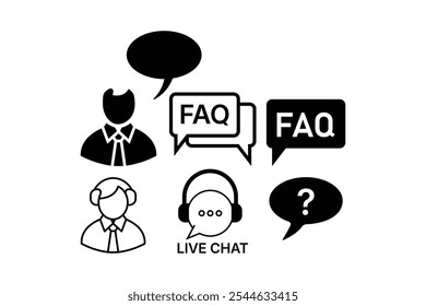 Customer support icon design template isolated illustration