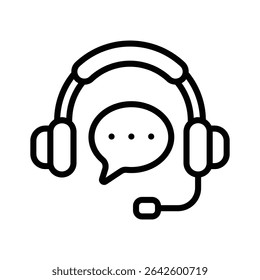 Ícone de suporte ao cliente projetado em estilo linear