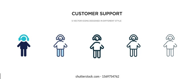 customer support icon in different style vector illustration. two colored and black customer support vector icons designed in filled, outline, line and stroke style can be used for web, mobile, ui