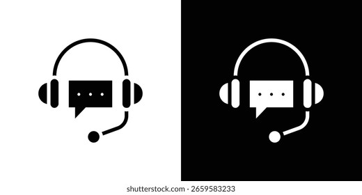 Icono de Asistencia al cliente en Vector sólido negro plano